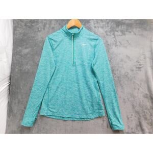 Nike Pullover Womens S Green Dri-FIT High Neck 1/4 Zip Long Sleeve Top